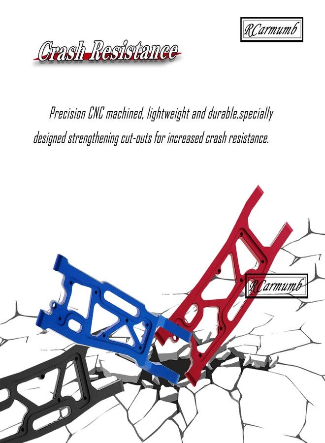 Rcarmumb Suspension Arms Upgrades Part for 1/8 Sledge 4WD #95076-4, 4pcs Aluminum Front Rear Swing Arm Hops Up w/Carbon Fibre Dust-Proof Protection Plate,Navy Blue - Image 4
